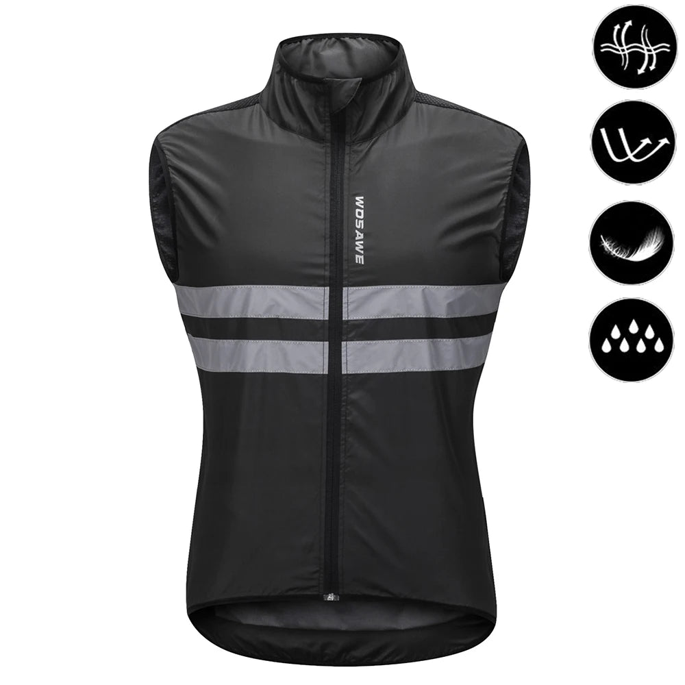 Coupe-Vent Cyclisme WOSAWE Imperméable Réfléchissant