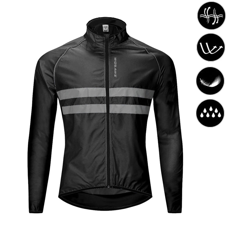 Coupe Vent Cyclisme WOSAWE Imperméable Réfléchissant Pliable Running - CoreBeat Vélo & Cyclisme