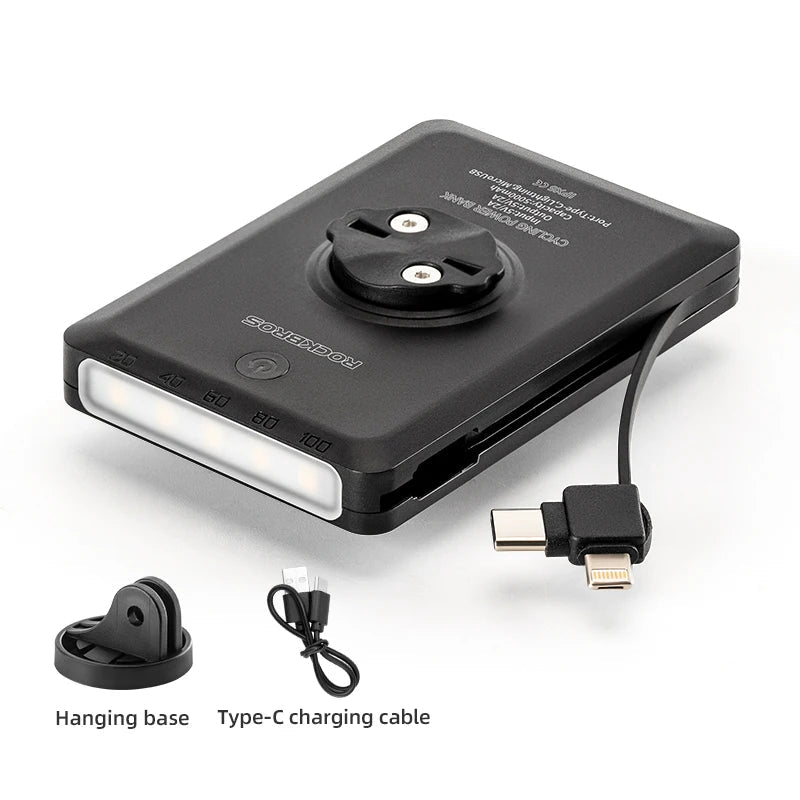Feu Avant Vélo Powerbank ROCKBROS 5000 - 10000mAh USB - C - CoreBeat Vélo & Cyclisme