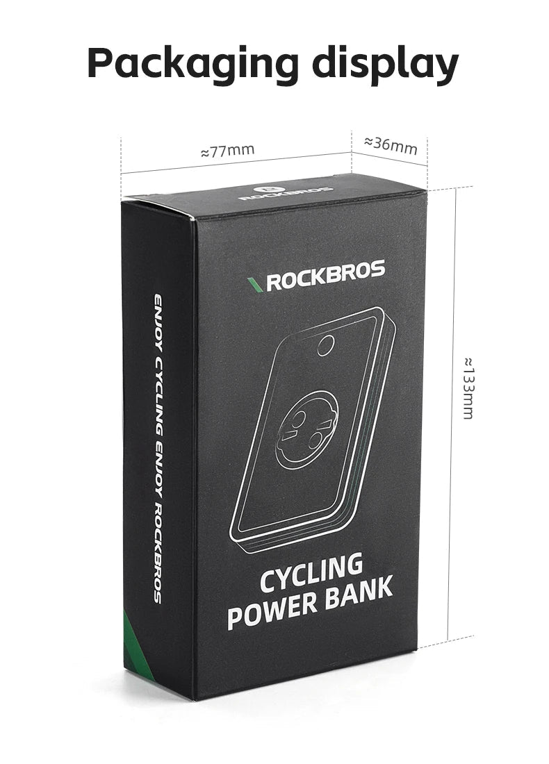 Feu Avant Vélo Powerbank ROCKBROS 5000 - 10000mAh USB - C - CoreBeat Vélo & Cyclisme