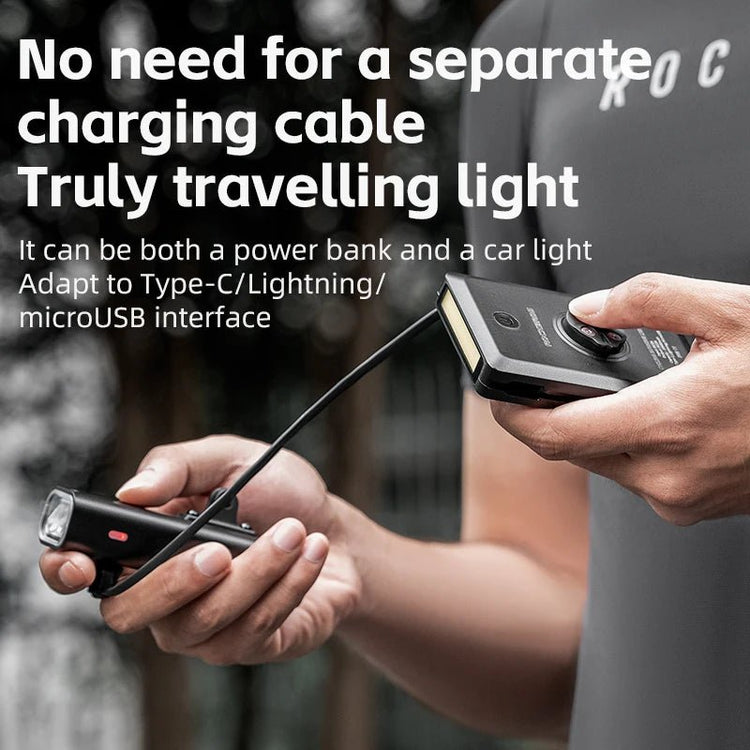 Feu Avant Vélo Powerbank ROCKBROS 5000 - 10000mAh USB - C - CoreBeat Vélo & Cyclisme