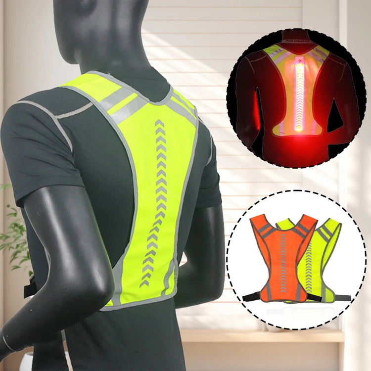 Gilet LED Réfléchissant Running Vélo Haute Visibilité - CoreBeat Sécurité Sport