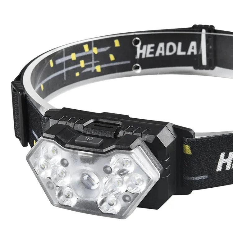 Lampe Frontale LED 9 Lumières USB Rechargeable - CoreBeat Accessoires Sport