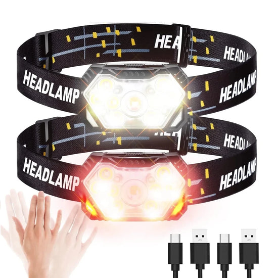Lampe Frontale LED 9 Lumières USB Rechargeable - CoreBeat Accessoires Sport