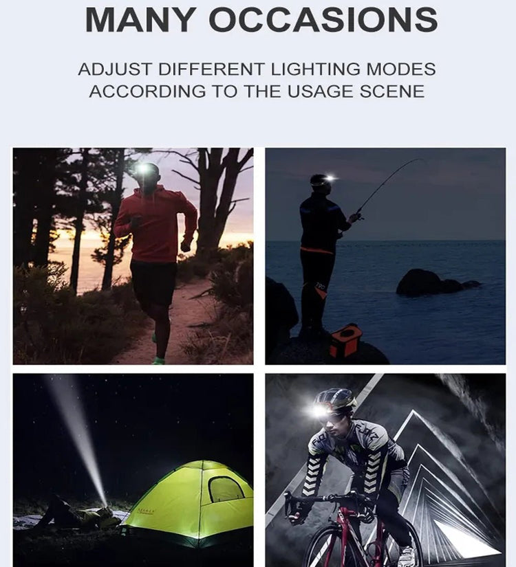 Lampe Frontale LED 9 Lumières USB Rechargeable - CoreBeat Accessoires Sport