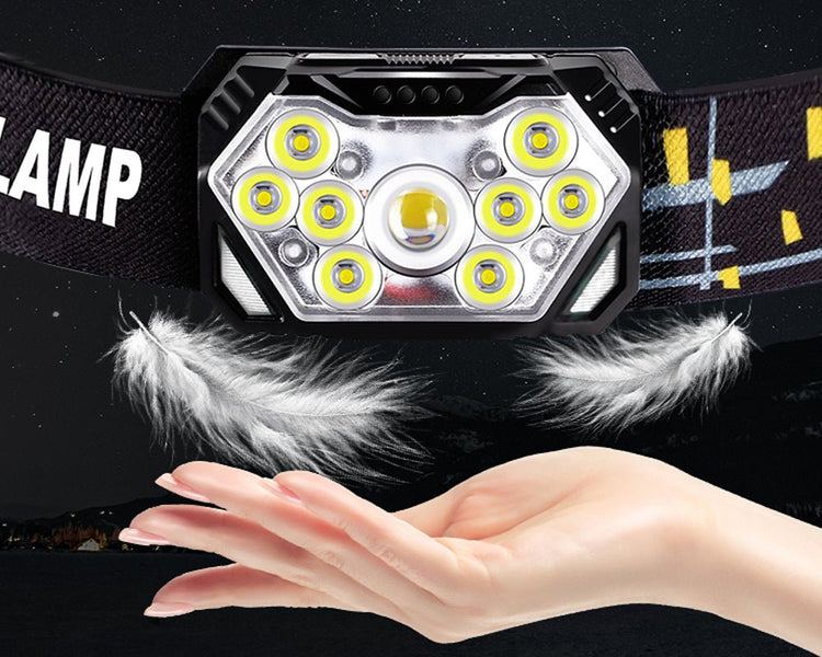 Lampe Frontale LED 9 Lumières USB Rechargeable - CoreBeat Accessoires Sport