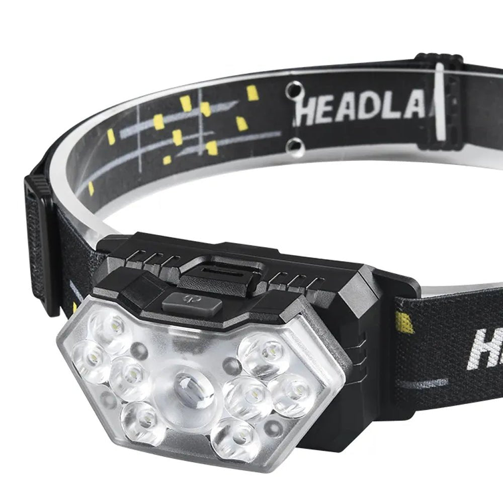 Lampe Frontale LED 9 Lumières USB Rechargeable - CoreBeat Accessoires Sport