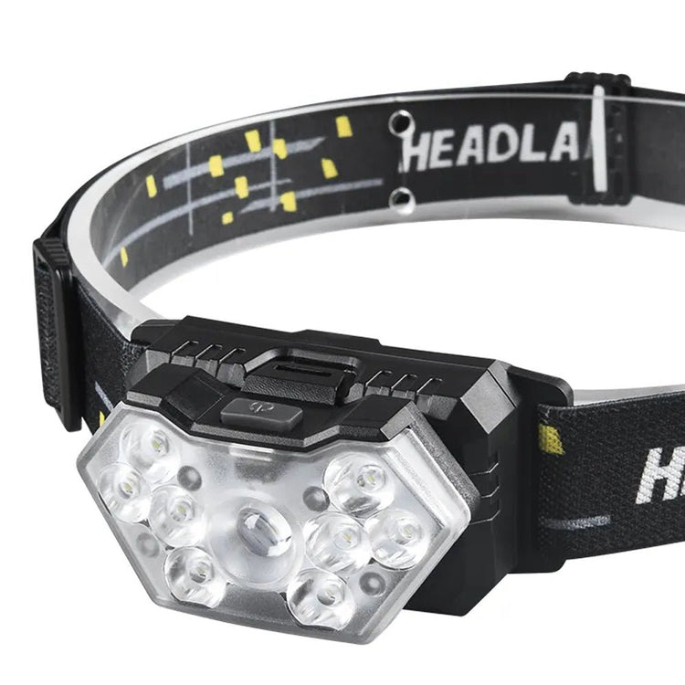 Lampe Frontale LED 9 Lumières USB Rechargeable - CoreBeat Accessoires Sport
