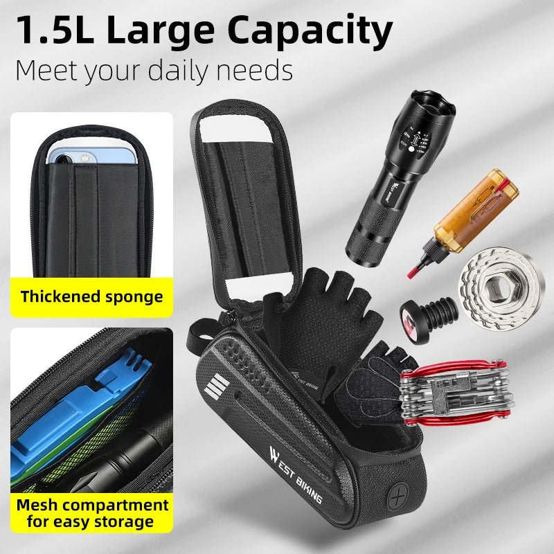 Sacoche Vélo Tactile WEST BIKING Étanche 7 Pouces Écran Tactile - CoreBeat Vélo & Cyclisme